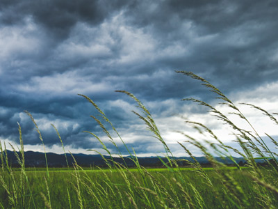 clouds over a farm