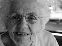 old woman smiling