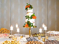 Wedding cake with orange flowers